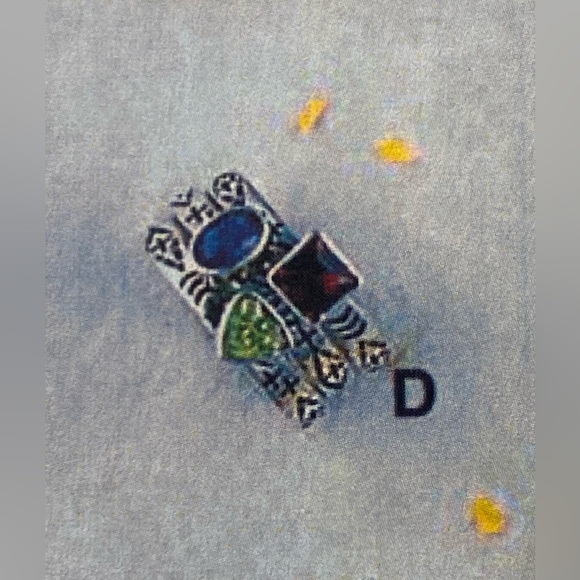 Silpada Rare Engraved Sterling Trio Ring Set w/Amethyst, Peridot & Garnet Stones - Picture 16 of 16